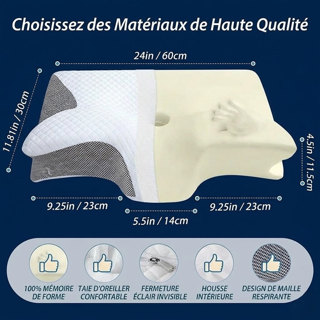 Oreiller de Soutien Cervical – Mousse à Mémoire de Forme